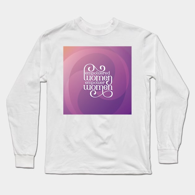 Empowered Women Cute Purple Feminist Lettering Long Sleeve T-Shirt by polliadesign